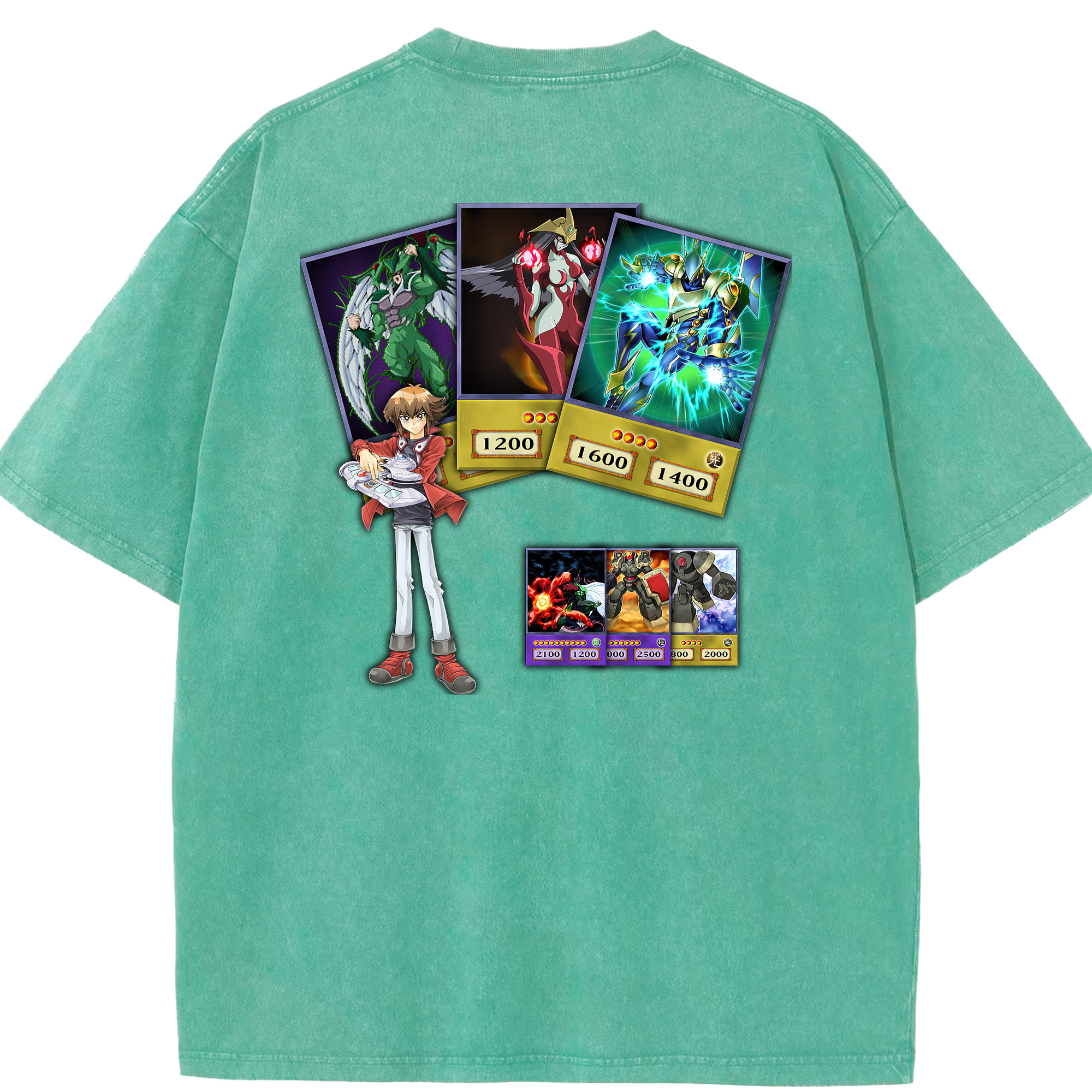 （画像用） 遊☆戯☆王 Yu-Gi-Oh! 綿100% ヴィンテージ風 半袖Tシャツ（背面プリント）